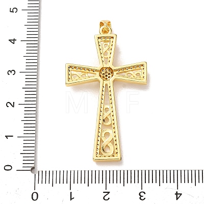 Brass Micro Pave Clear Cubic Zirconia Pendants KK-P352-02D-G-1