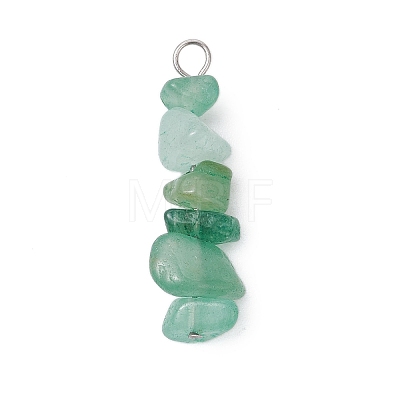 3Pcs Natural Rose Quartz & Green Aventurine & Lapis Lazuli Chip Beaded Constellation Pendants PALLOY-JF03043-12-1