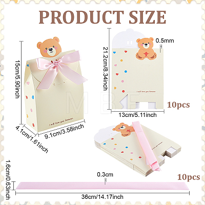 10Pcs Bear Folding Paper Gift Boxes CON-WH0001-77A-1