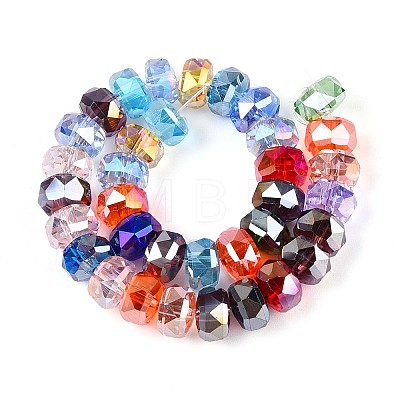 Electroplate Transparent Glass Beads Strands X-EGLA-N022-04A-D01-1