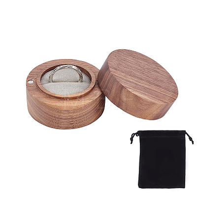 Round Wood Ring Storage Boxes CON-WH0087-59B-1