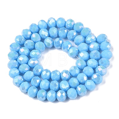 Electroplate Glass Beads Strands EGLA-A044-P8mm-B08-1