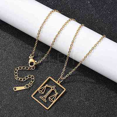 304 Stainless Steel Necklace NJEW-D330-01G-07-1