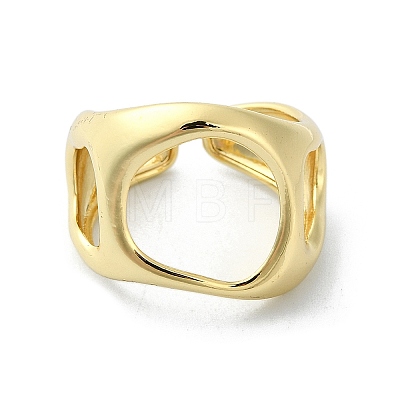 Rack Plating Brass Open Cuff Rings RJEW-C076-02G-1