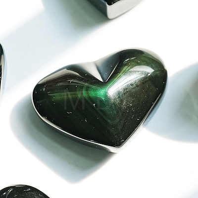 Natural Obsidian Heart Figurines Statues for Home Office Desktop Decoration PW-WG11175-02-1