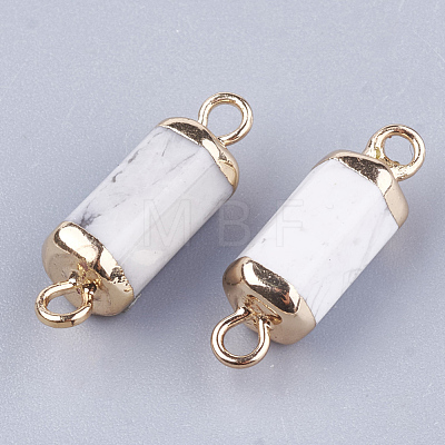 Electroplate Natural Howlite Links connectors X-G-S344-01L-1