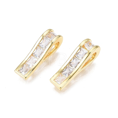 Brass Pave Clear Cubic Zirconia Pendants KK-N231-317-1