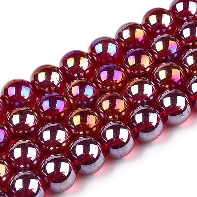 Electroplate Transparent Glass Beads Strands LS-GLAA-T032-T10mm-AB20-1