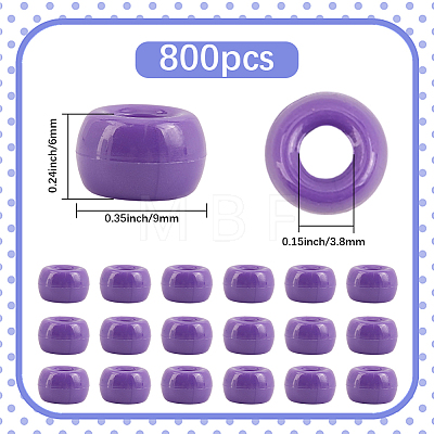 800Pcs Opaque Plastic Beads KY-SP0001-47D-1