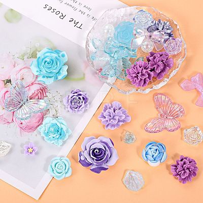 50G Resin Acrylic DIY Accessories Simulation Baroque Style Rose Halo Dyed Mixed Flower DIY Accessories JX581B-1