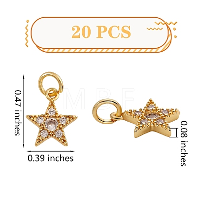 20Pcs Brass Micro Pave Cubic Zirconia Charms ZIRC-SZ0001-93-1