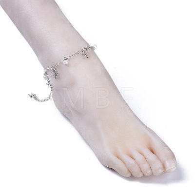Brass Cable Chain Anklets AJEW-AN00261-1