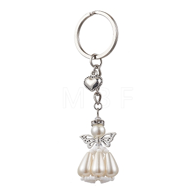 Acrylic Imitation Pearl Keychain KEYC-MZ00030-02-1