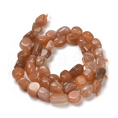 Natural Peach Moonstone Beads Strands X-G-P497-01E-69B-1