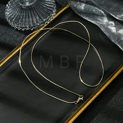 1mm Rack Plating Brass Square Snake Chain Necklaces for Women Men MAK-L044-18G-1