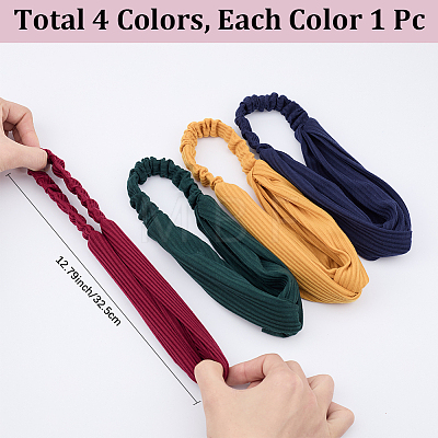 4Pcs 4 Colors Polyester Elastic Headbands OHAR-DJ0001-23A-1