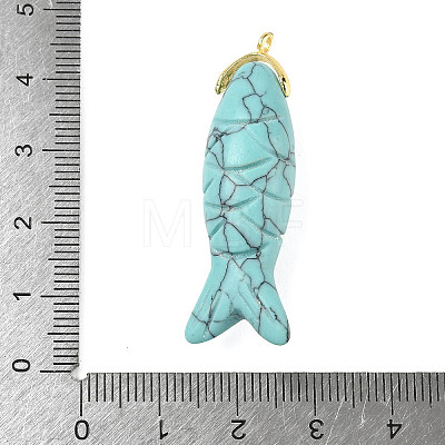 Synthetic Turquoise Carved Pendants G-P599-07G-08-1
