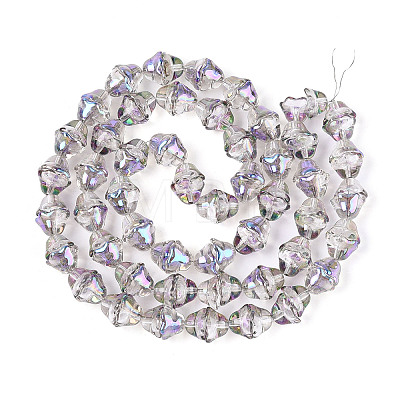 Electroplate Transparent Glass Beads Strands EGLA-N020-03I-1
