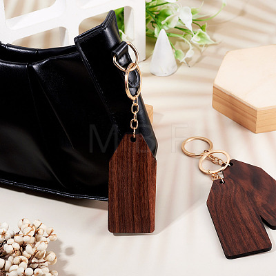 Walnut Wood Pendant Keychains KEYC-TAC0034-06E-1
