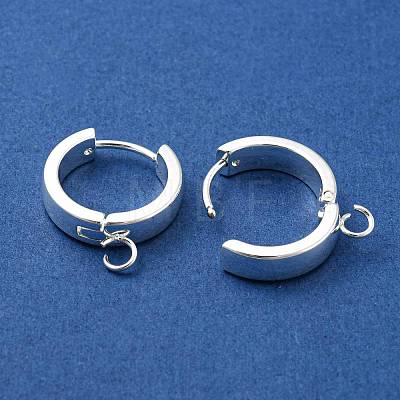 201 Stainless Steel Huggie Hoop Earrings Findings STAS-A167-01T-S-1