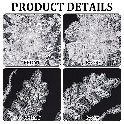 3D Flower Polyester Embroidery Sew on Appliques PATC-WH0008-41-1