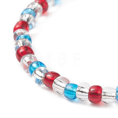 Glass Seed Beads Beaded Bracelets BJEW-JB09070-1