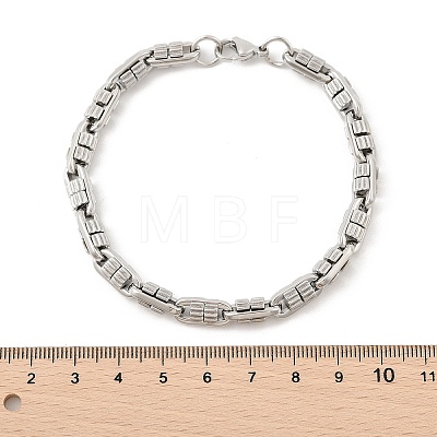 304 Stainless Steel Oval Link Chain Bracelets for Women Men BJEW-F488-63A-P-1