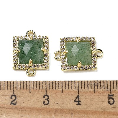 Natural Green Strawberry Quartz Faceted Square Links G-I375-03G-06-1