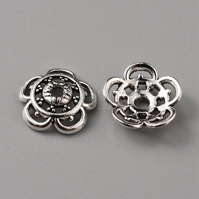Tibetan Style Alloy Bead Caps FIND-WH0116-07B-AS-1