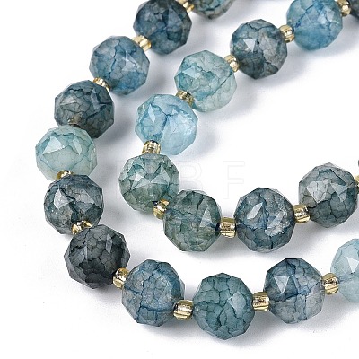 Ombre Effect Dyed Transparent Crackle Glass Beads Strands GLAA-Q111-10MM-01-1