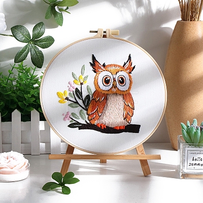 DIY Owl Pattern Embroidery Kits PW-WGA996A-01-1