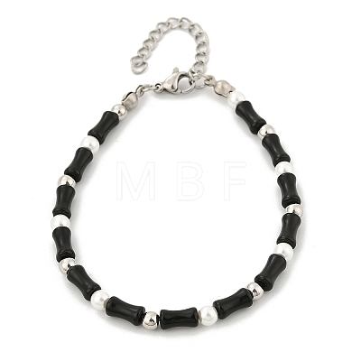 304 Stainless Steel Beaded Bracelets for Women BJEW-M056-08P-05-1