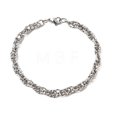 201 Stainless Steel Link Chain Bracelets for Men STAS-T077-12P-1