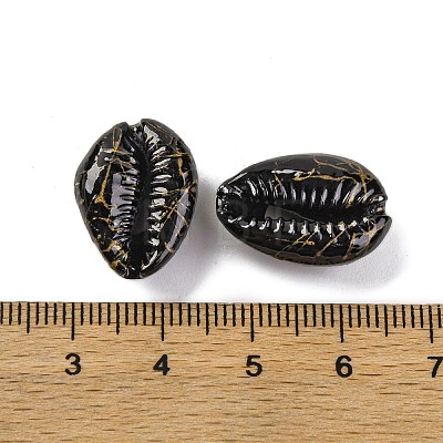 Spray Painted & Drawbench Cowrie Shell Beads SSHEL-M023-03C-1