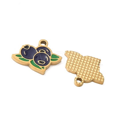 Fruit 304 Stainless Steel Enamel Pendants SA-CBA49D2-11G-08-1