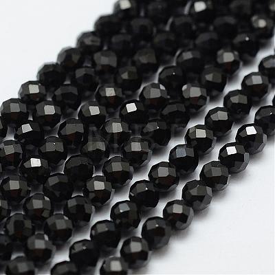 Natural Black Spinel Beads Strands G-E366-07-3mm-1