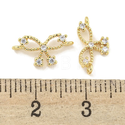 Brass Pave Clear Cubic Zirconia Connector Charms KK-Q820-41G-1