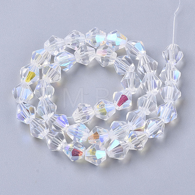 Electroplate Glass Beads Strands EGLA-Q118-8mm-C17-1