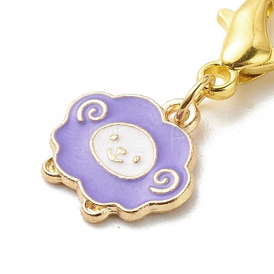 Alloy Enamel Sheep Pendant Decorations X-HJEW-JM00706-1