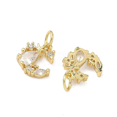Brass Micro Pave Clear Cubic Zirconia Pendants KK-D228-17G-1