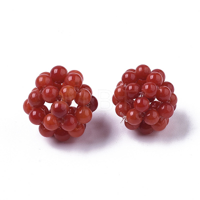Synthetic Coral Woven Beads CORA-R019-013D-1
