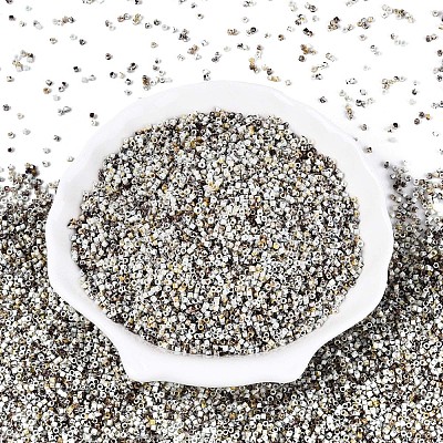 Spray Painted Picasso Cylinder Glass Seed Beads GLAA-T028-12A-09-1