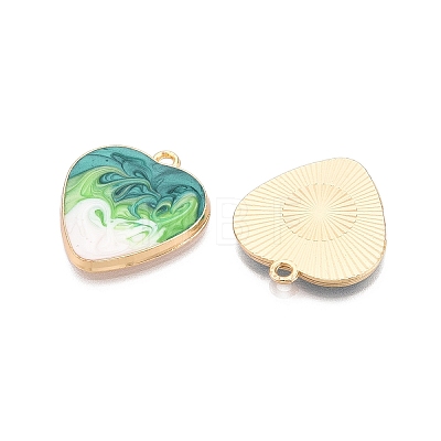 Rack Plating Alloy Enamel Pendants ENAM-N056-366KCG-02-1