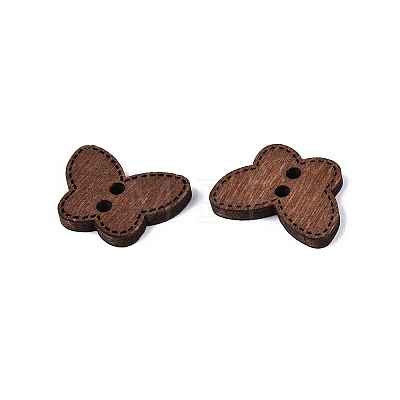 2-Hole Butterfly Wood Buttons BUTT-Q046-07B-1