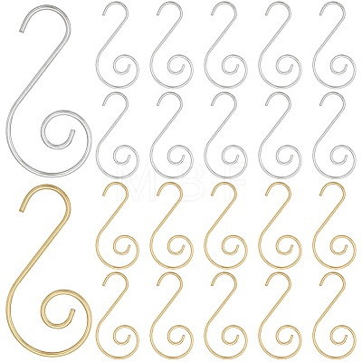 200Pcs 2 Colors Iron S-Hook Clasps FIND-SP0002-32-1