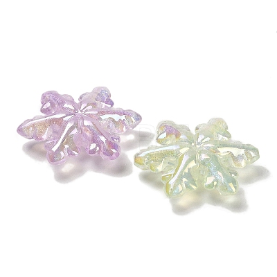 Christmas Snowflake UV Plating Luminous Rainbow Iridescent Acrylic Beads LACR-R001-07A-1