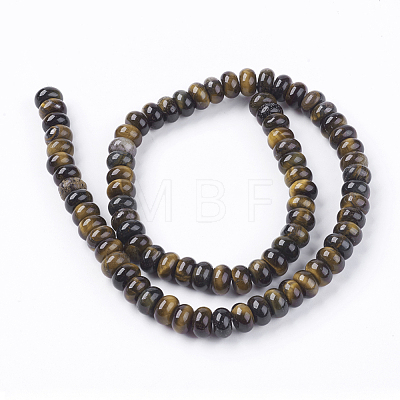 Natural Gemstone Tiger Eye Stone Rondelle Beads Strands X-G-S105-8mm-20-1