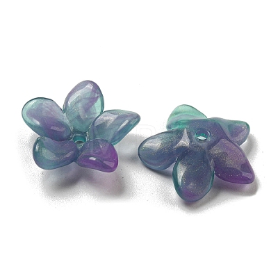 Two-tone Opaque Acrylic Bead Caps OACR-G034-05B-1