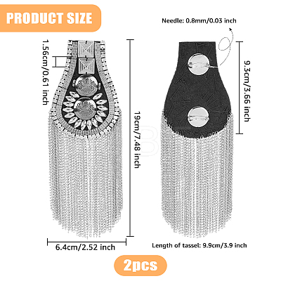 Detachable Iron Tassel Epaulettes FIND-FH0005-47P-1