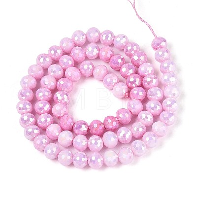 Anti-Tarnish Electroplate Glass Beads Strands GLAA-N056-6mm-08-1
